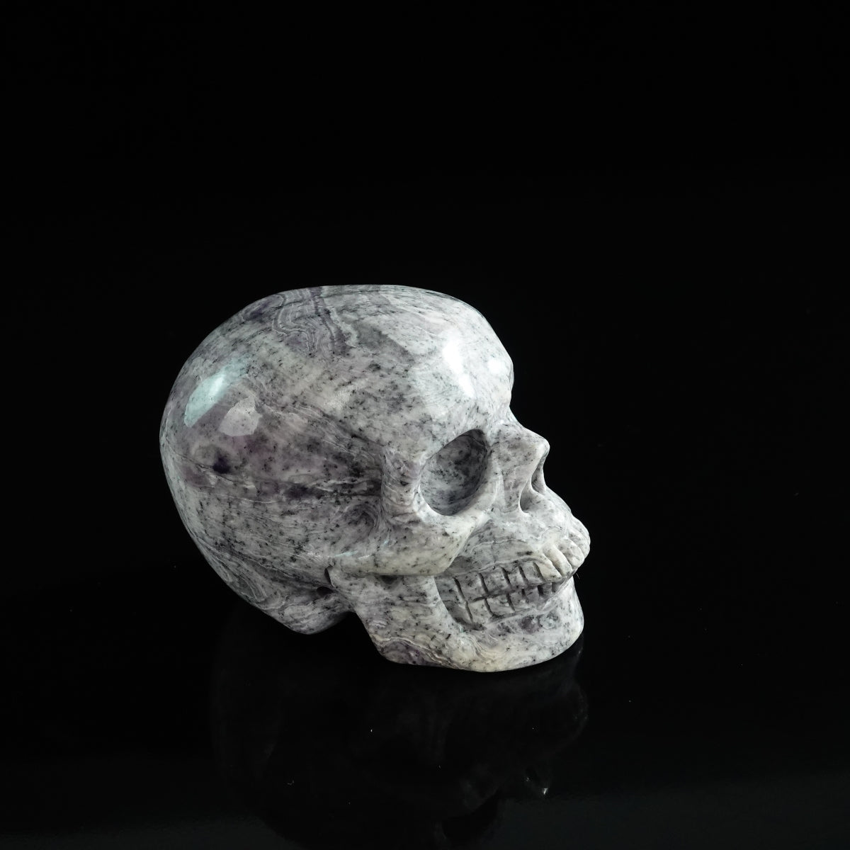 3.0" Purple Malachite Crystal Skull Carving - Unique Piece #PM01