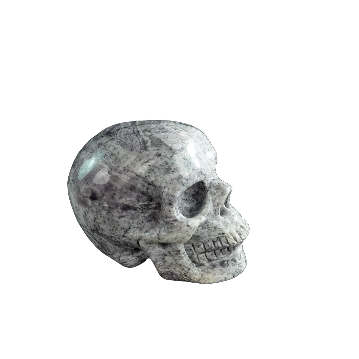 3.0" Purple Malachite Crystal Skull Carving - Unique Piece #PM01