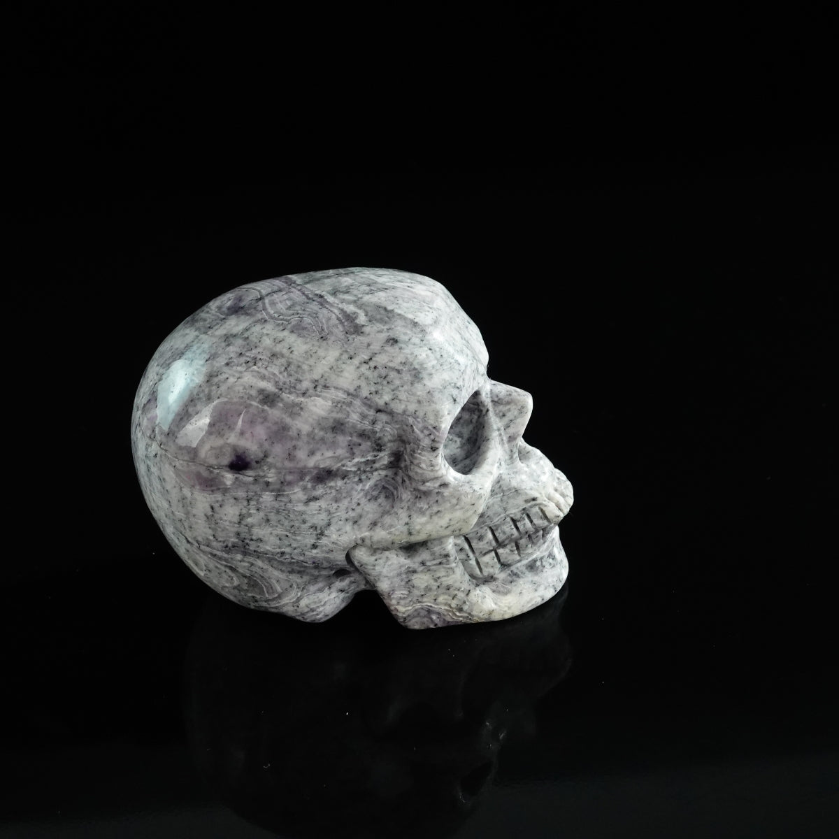 3.0" Purple Malachite Crystal Skull Carving - Unique Piece #PM01