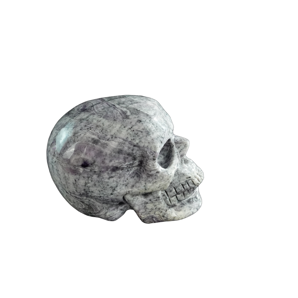 3.0" Purple Malachite Crystal Skull Carving - Unique Piece #PM01