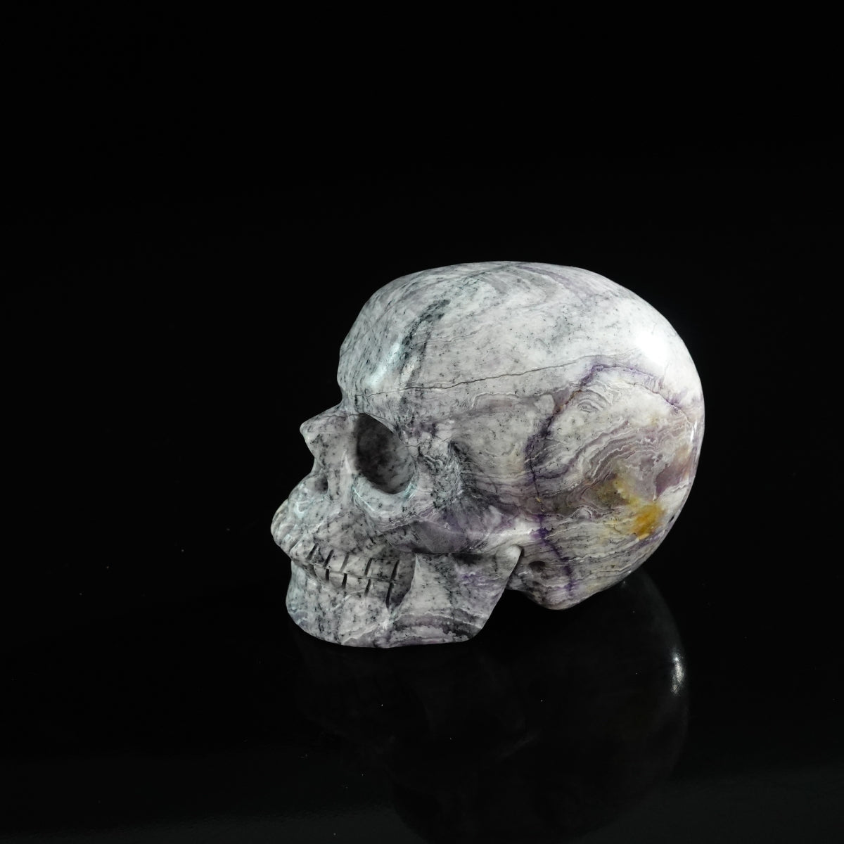 3.0" Purple Malachite Crystal Skull Carving - Unique Piece #PM01