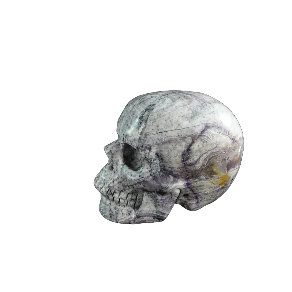 3.0" Purple Malachite Crystal Skull Carving - Unique Piece #PM01