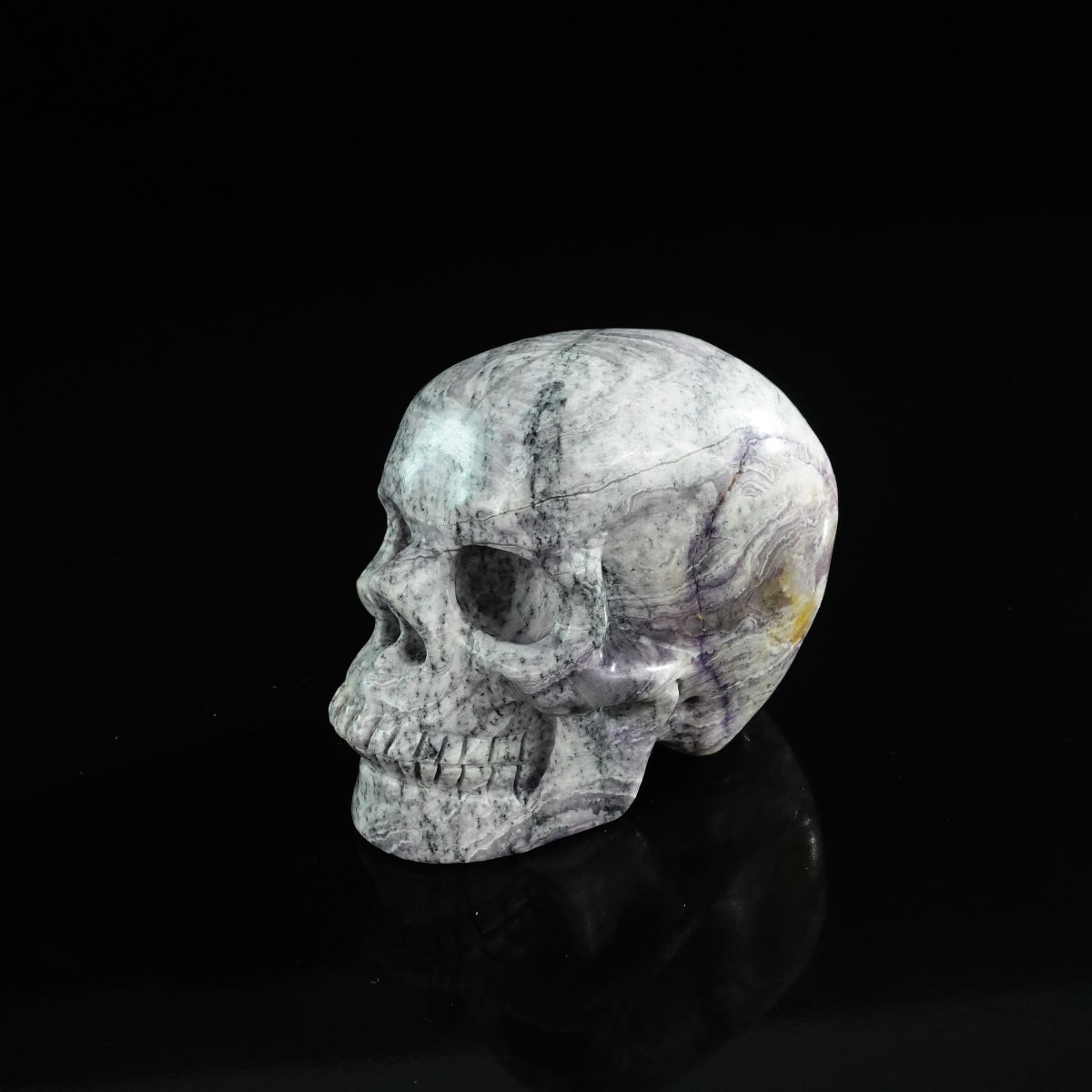 3.0" Purple Malachite Crystal Skull Carving - Unique Piece #PM01
