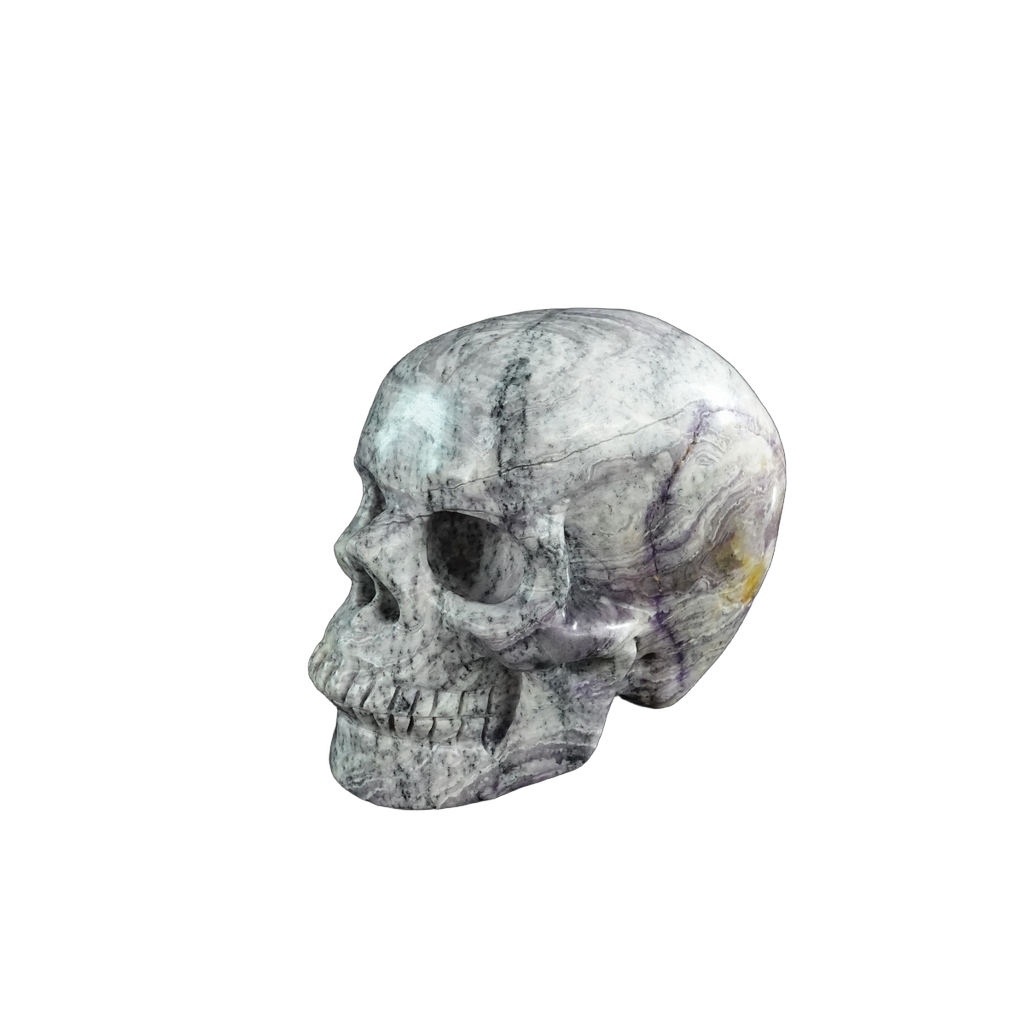 3.0" Purple Malachite Crystal Skull Carving - Unique Piece #PM01
