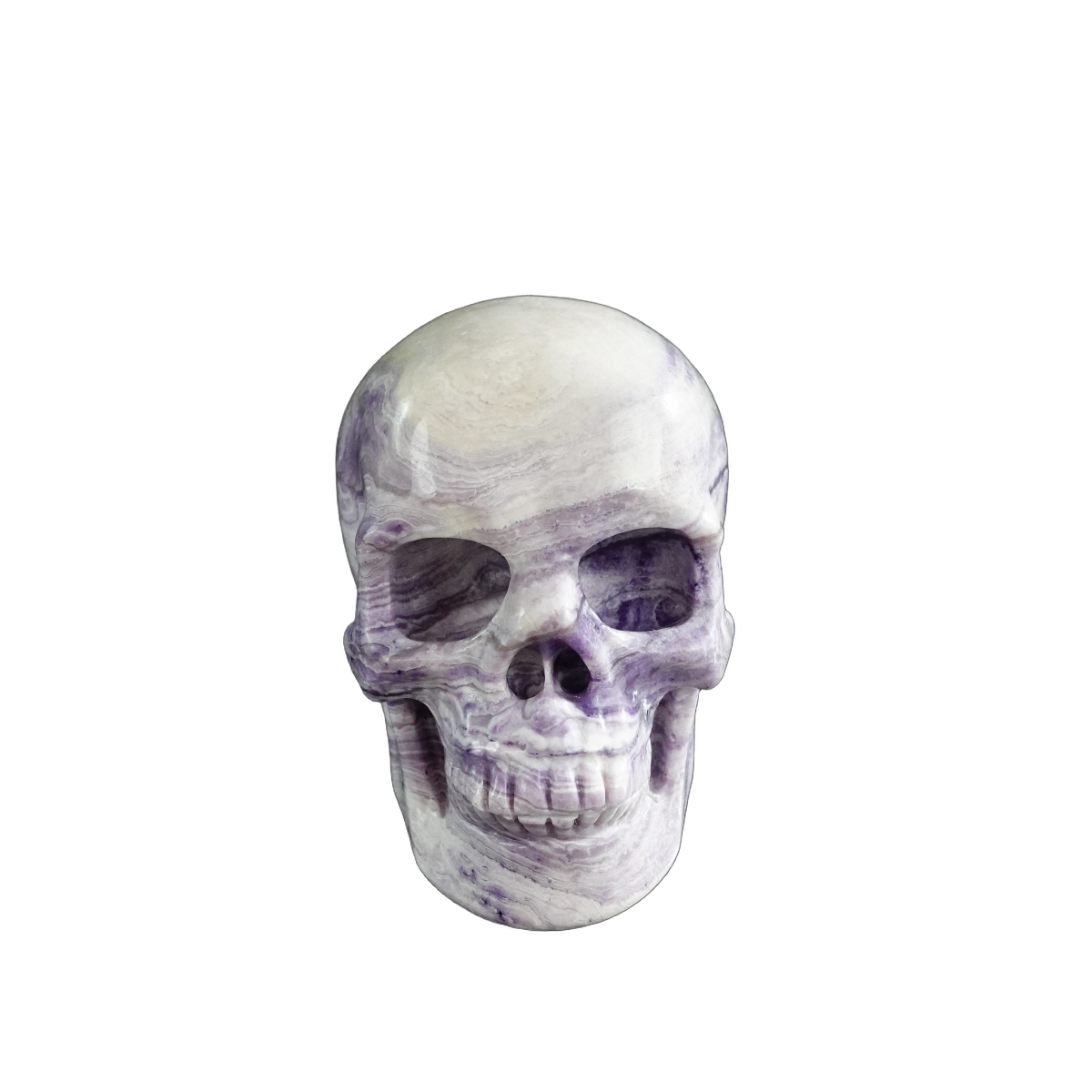 3.0" Purple Malachite Crystal Skull Carving - Hand Carved Decor