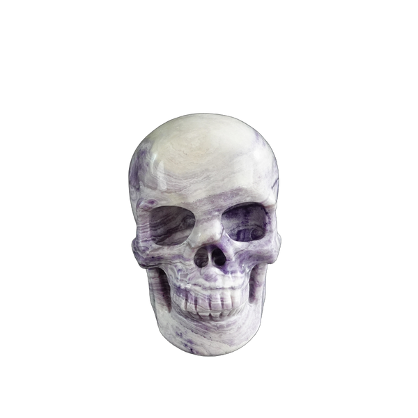 3.0" Purple Malachite Crystal Skull Carving - Hand Carved Decor