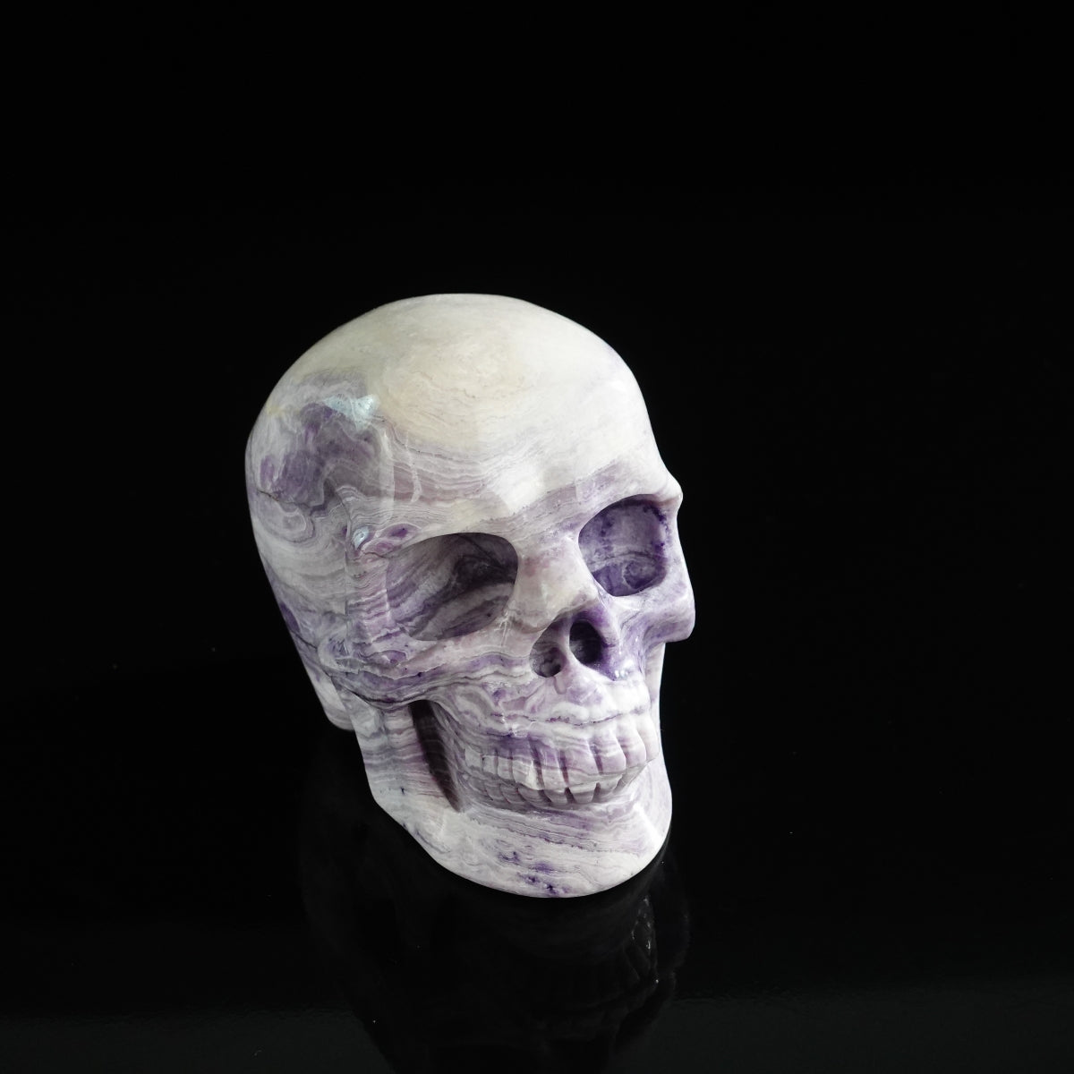 3.0" Purple Malachite Crystal Skull Carving - Unique Piece #PM02