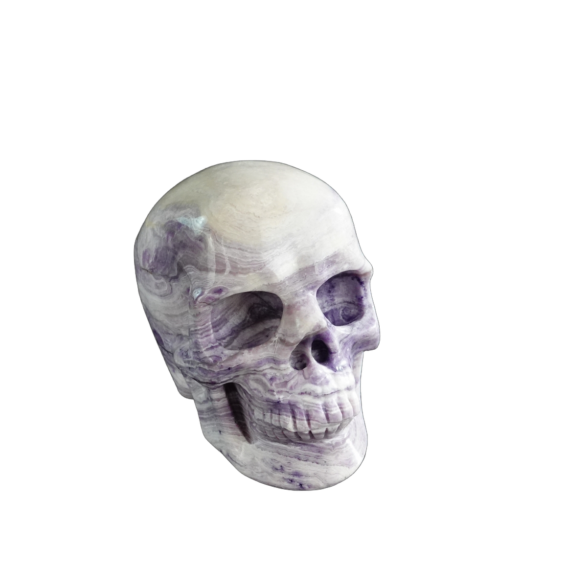 3.0" Purple Malachite Crystal Skull Carving - Hand Carved Decor