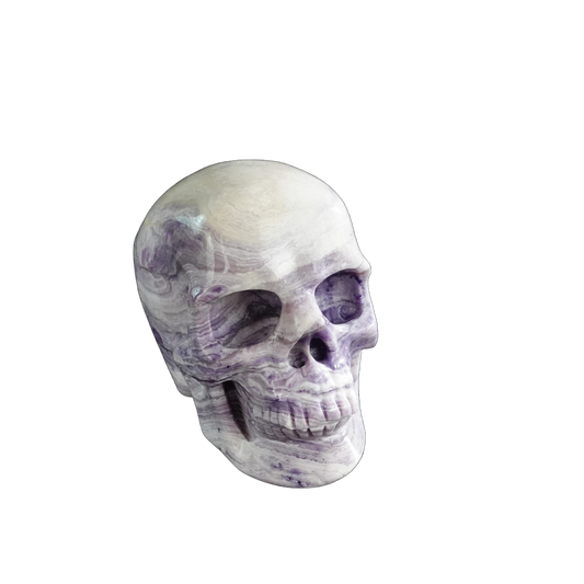 3.0" Purple Malachite Crystal Skull Carving - Hand Carved Decor