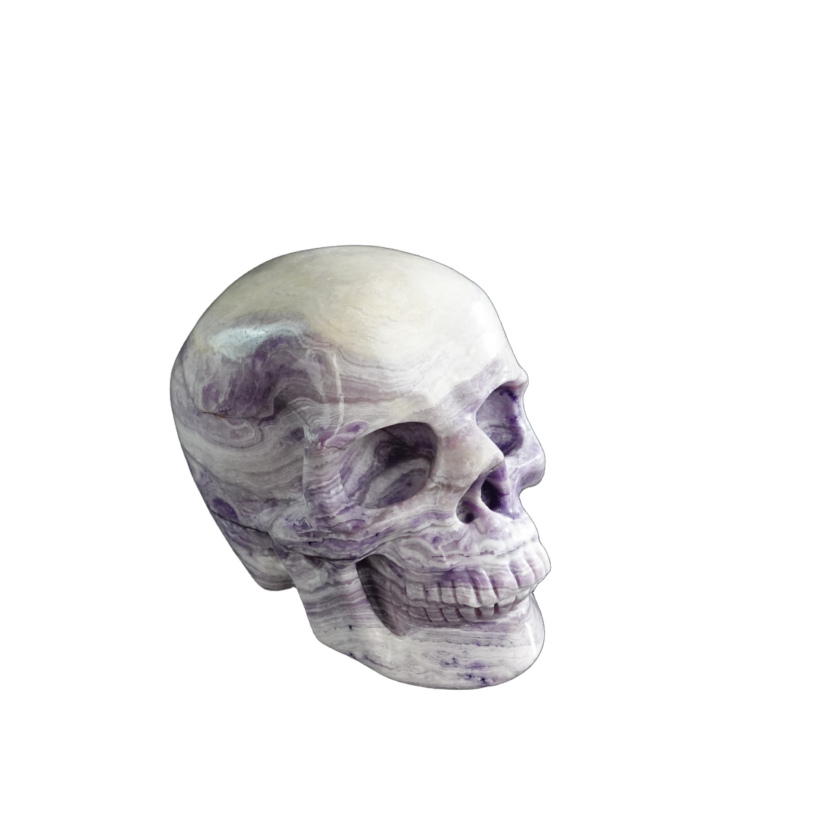 3.0" Purple Malachite Crystal Skull Carving - Hand Carved Decor