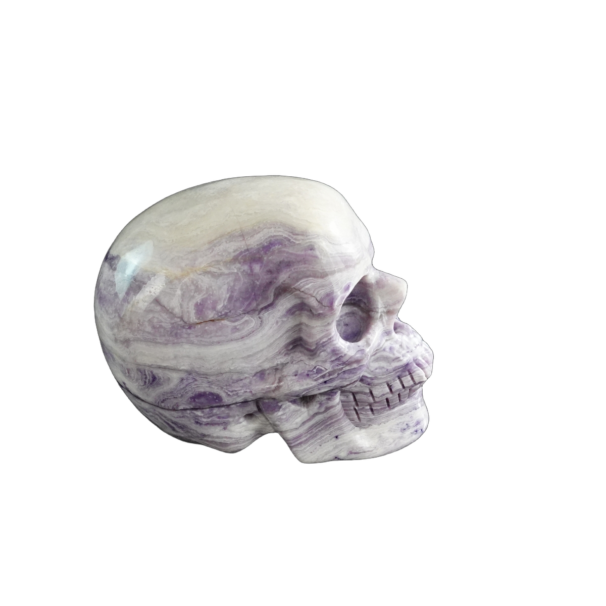 3.0" Purple Malachite Crystal Skull Carving - Hand Carved Decor
