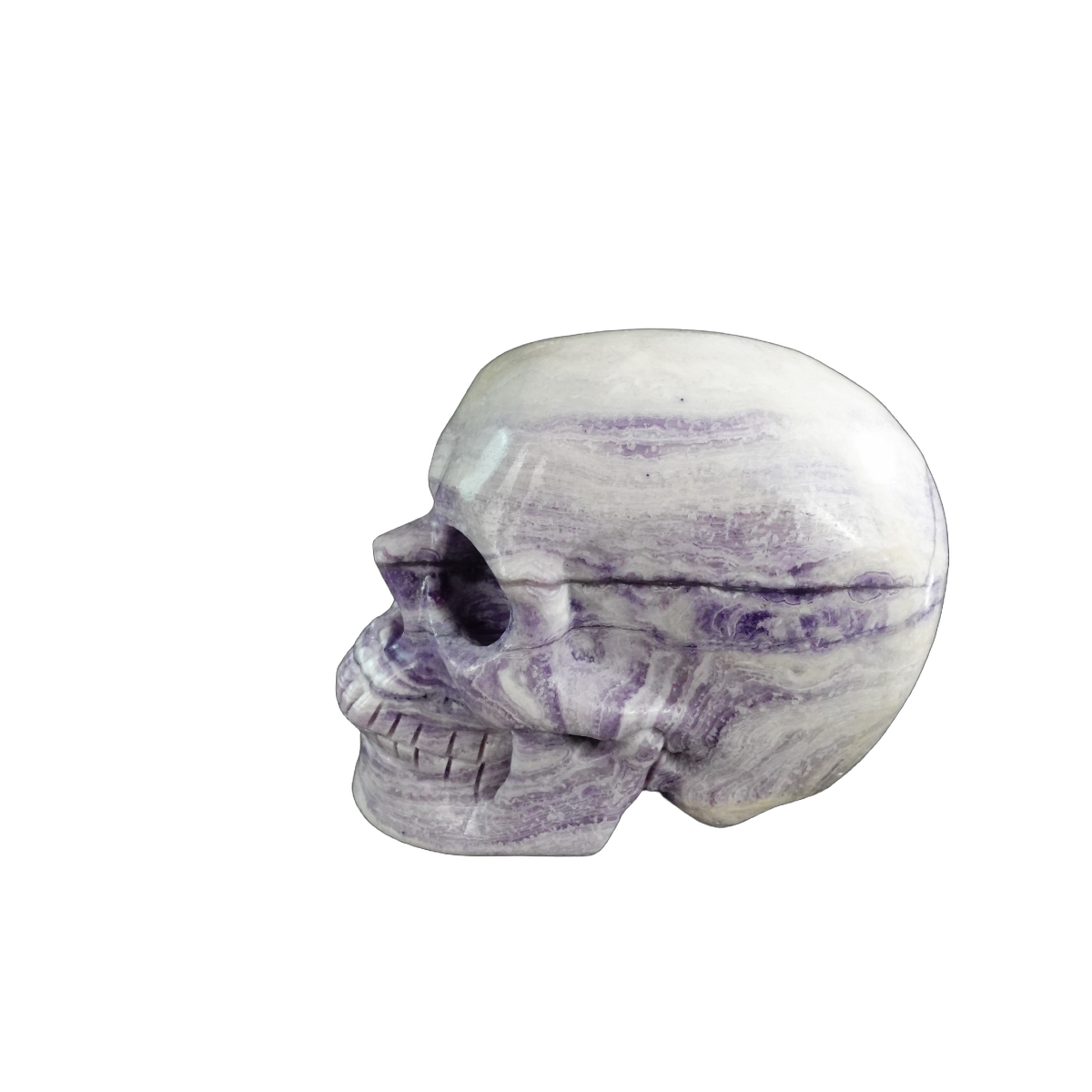 3.0" Purple Malachite Crystal Skull Carving - Hand Carved Decor