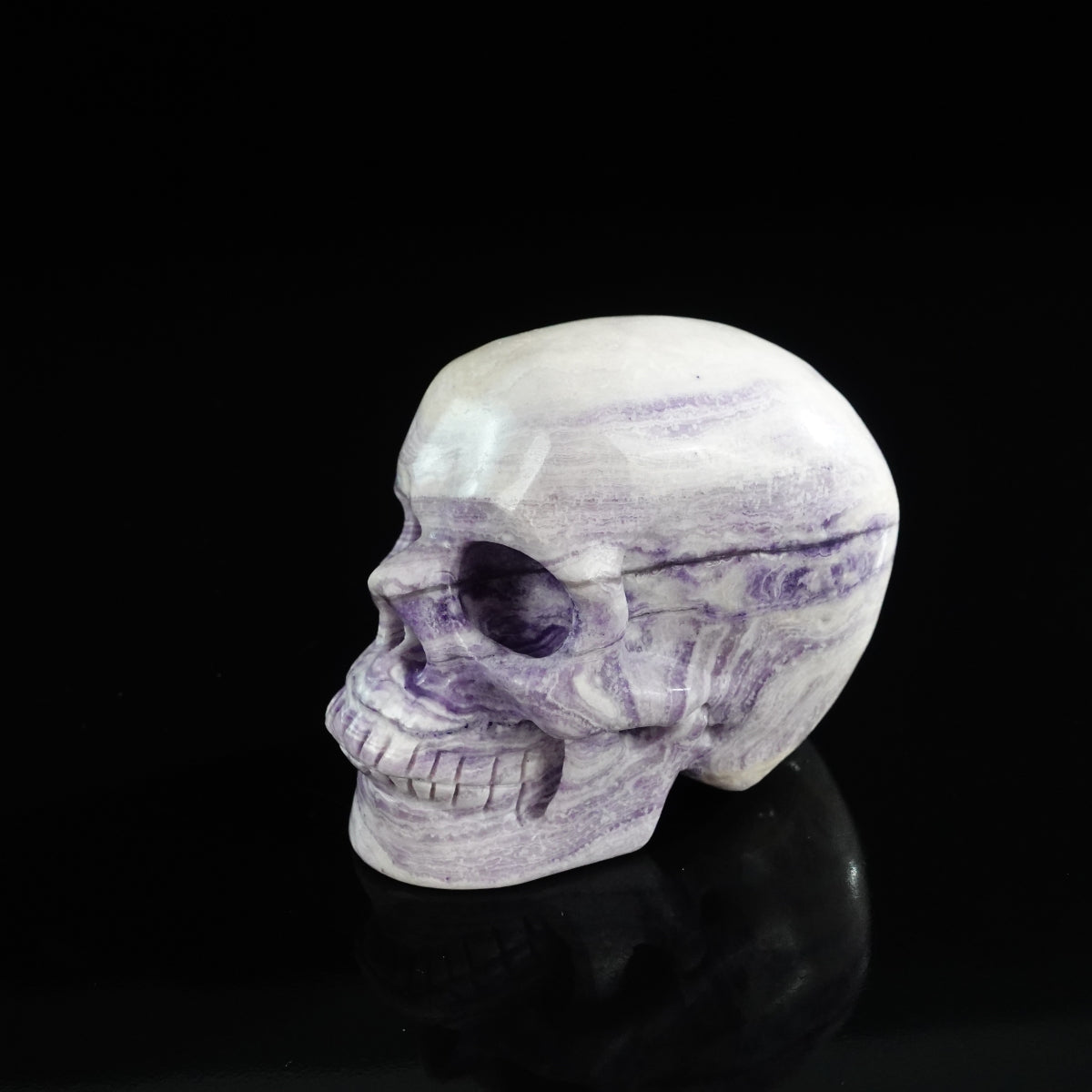 3.0" Purple Malachite Crystal Skull Carving - Unique Piece #PM02