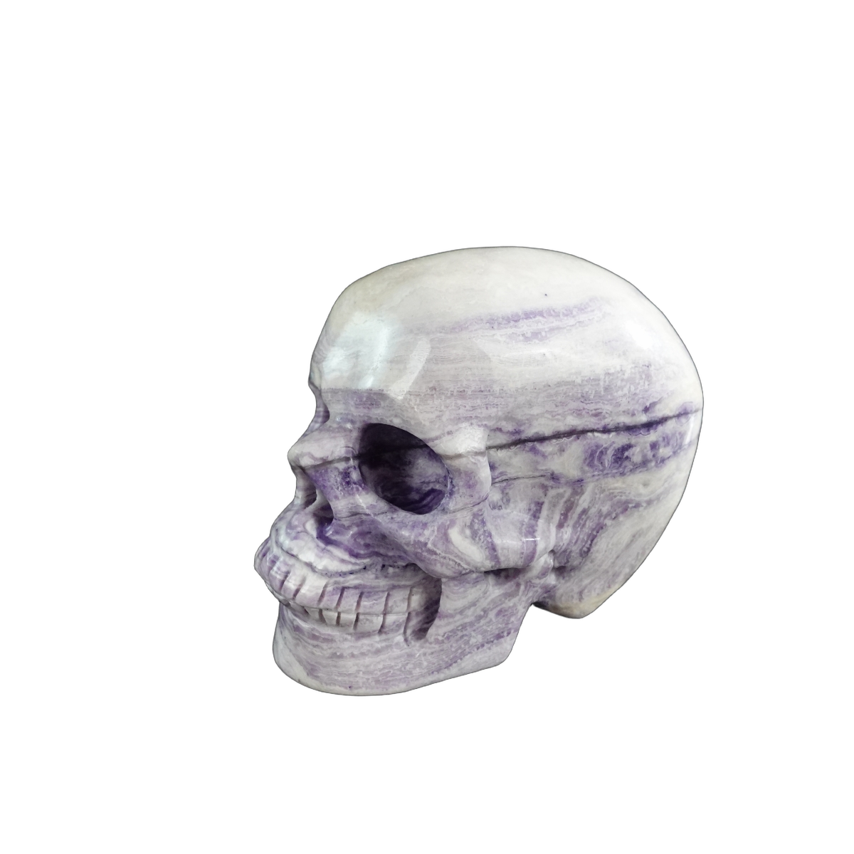 3.0" Purple Malachite Crystal Skull Carving - Hand Carved Decor