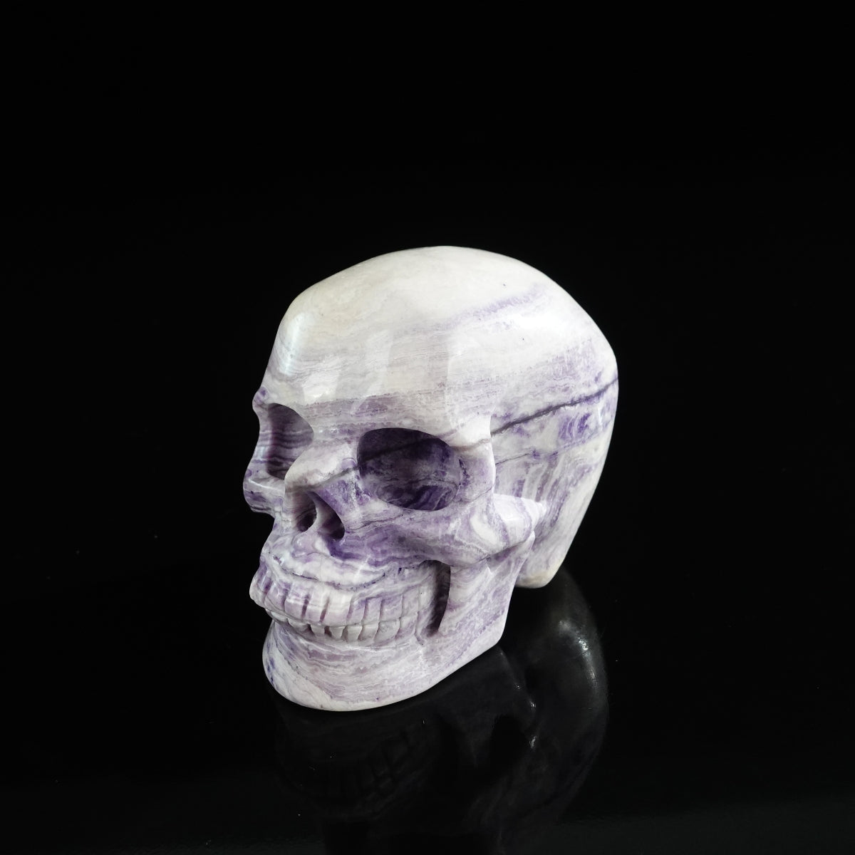 3.0" Purple Malachite Crystal Skull Carving - Unique Piece #PM02