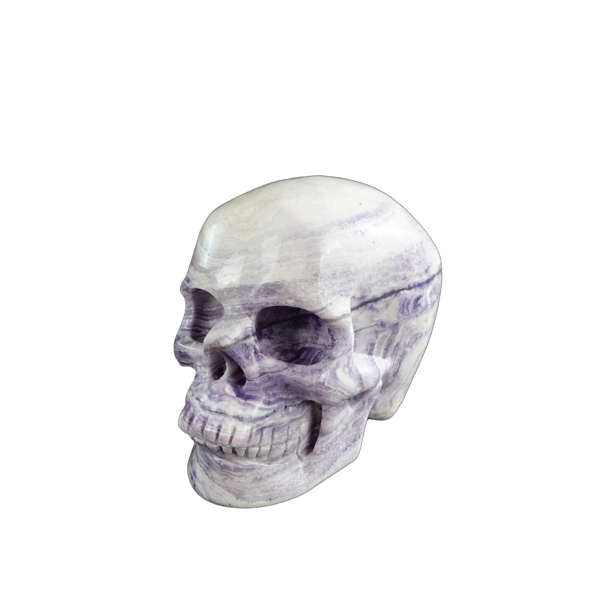 3.0" Purple Malachite Crystal Skull Carving - Hand Carved Decor