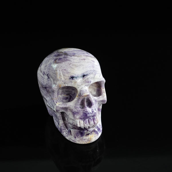 3.0" Purple Malachite Crystal Skull Carving - Unique Piece #PM03 - alternate view