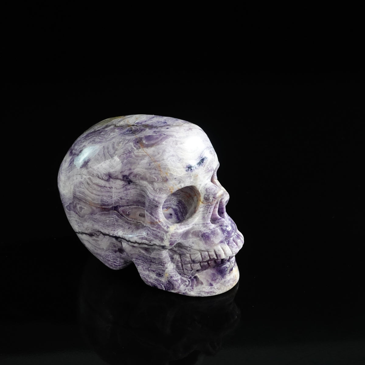 3.0" Purple Malachite Crystal Skull Carving - Unique Piece #PM03