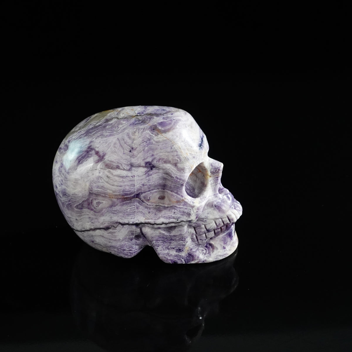 3.0" Purple Malachite Crystal Skull Carving - Unique Piece #PM03