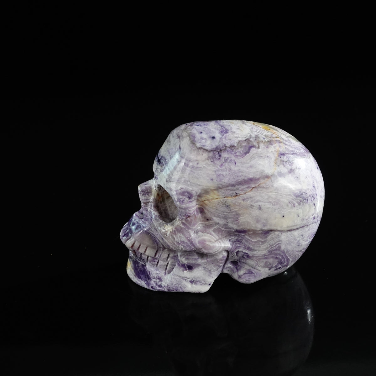 3.0" Purple Malachite Crystal Skull Carving - Unique Piece #PM03