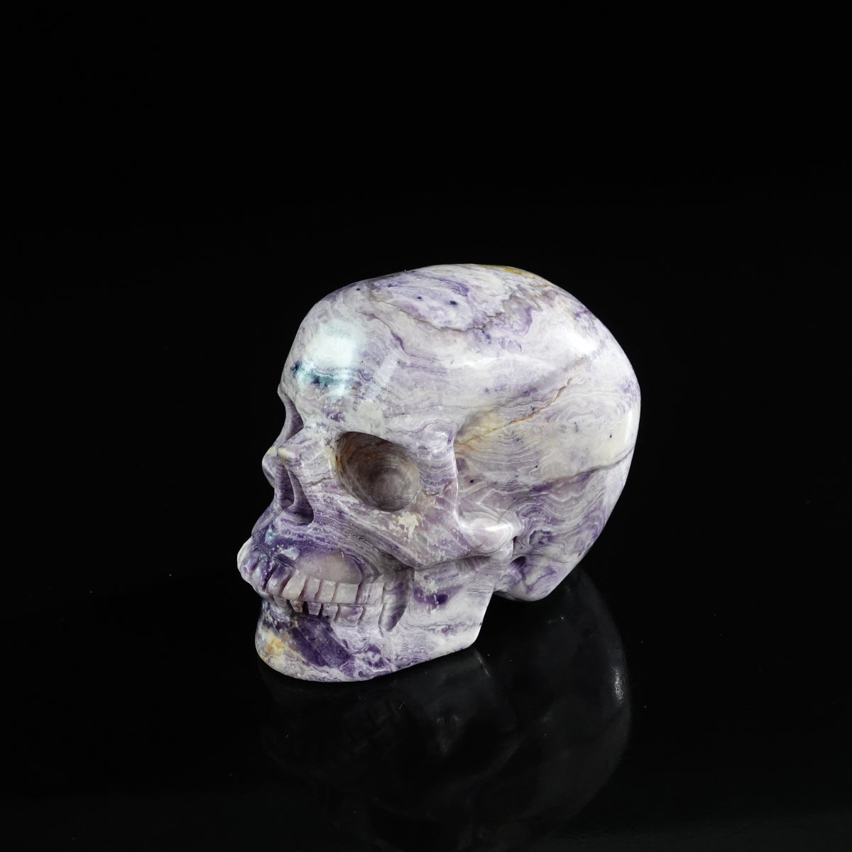 3.0" Purple Malachite Crystal Skull Carving - Unique Piece #PM03