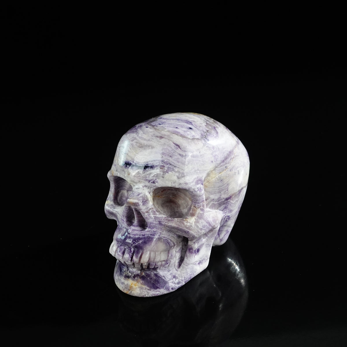 3.0" Purple Malachite Crystal Skull Carving - Unique Piece #PM03