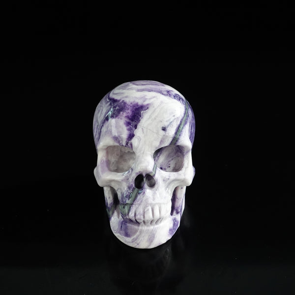 3.0" Purple Malachite Crystal Skull Carving - Unique Piece #PM04