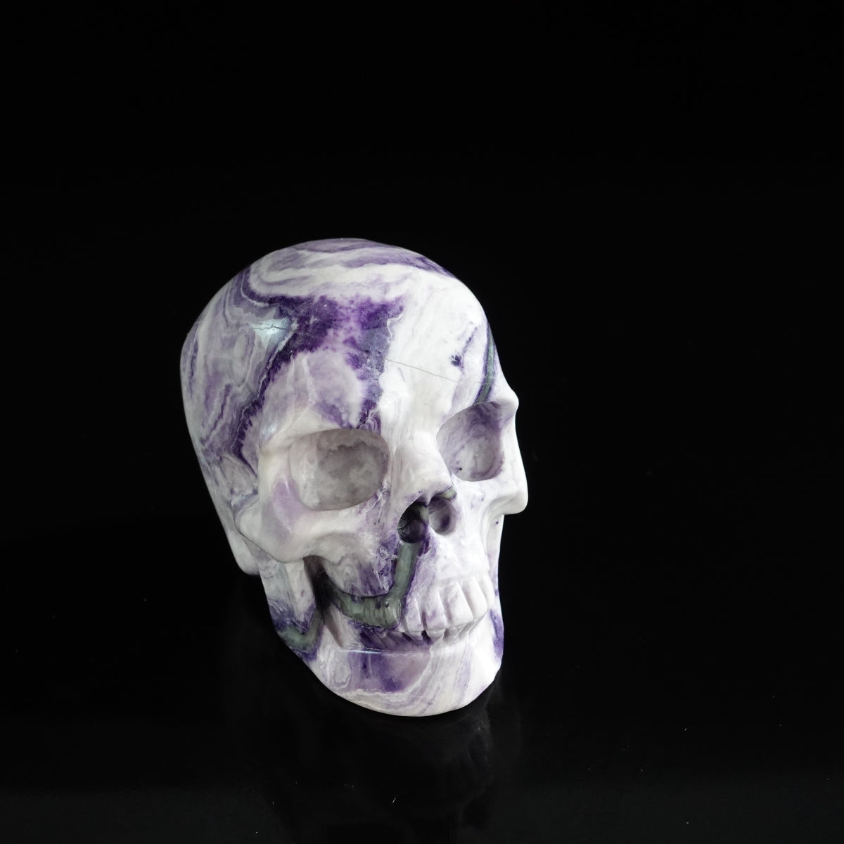 3.0" Purple Malachite Crystal Skull Carving - Unique Piece #PM04