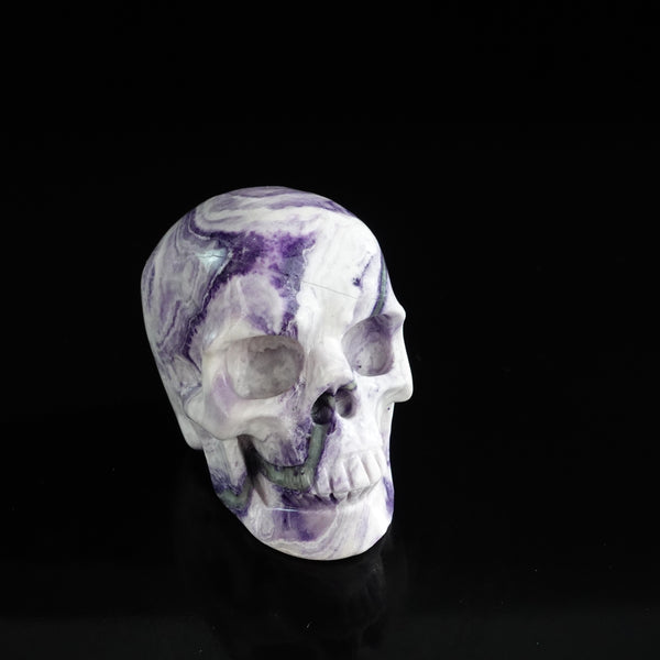 3.0" Purple Malachite Crystal Skull Carving - Unique Piece #PM04 - alternate view