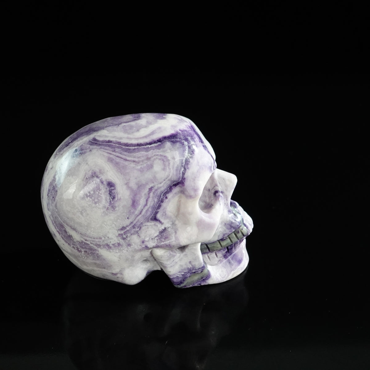 3.0" Purple Malachite Crystal Skull Carving - Unique Piece #PM04