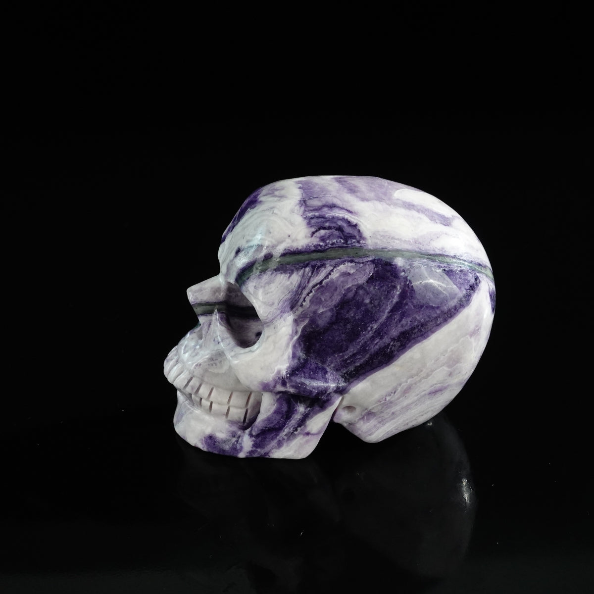 3.0" Purple Malachite Crystal Skull Carving - Unique Piece #PM04