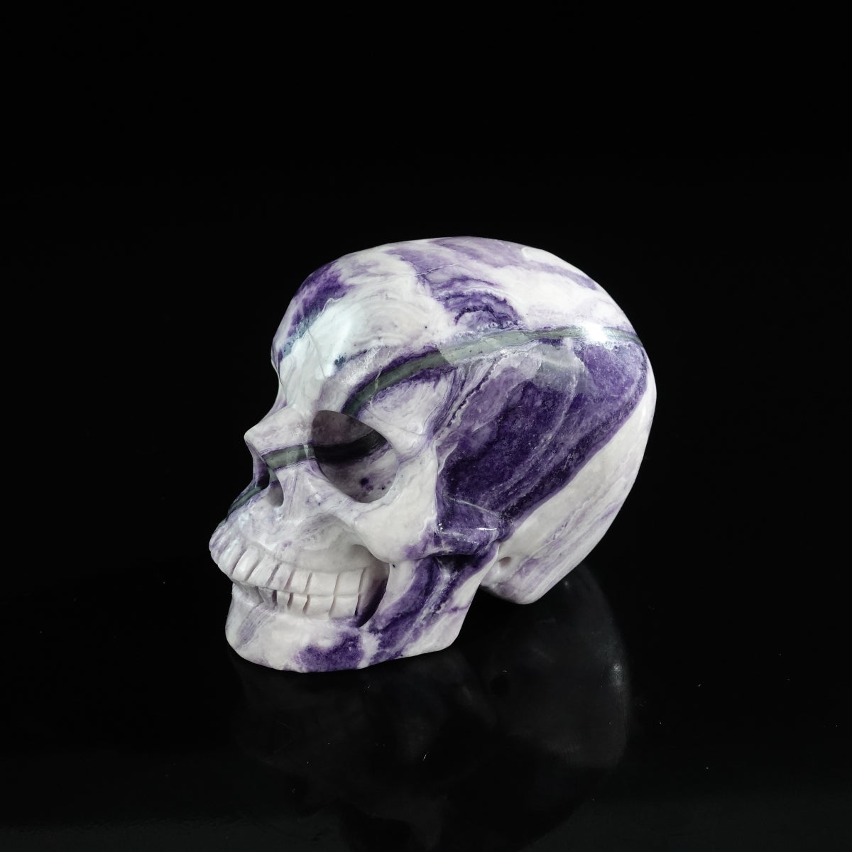 3.0" Purple Malachite Crystal Skull Carving - Unique Piece #PM04