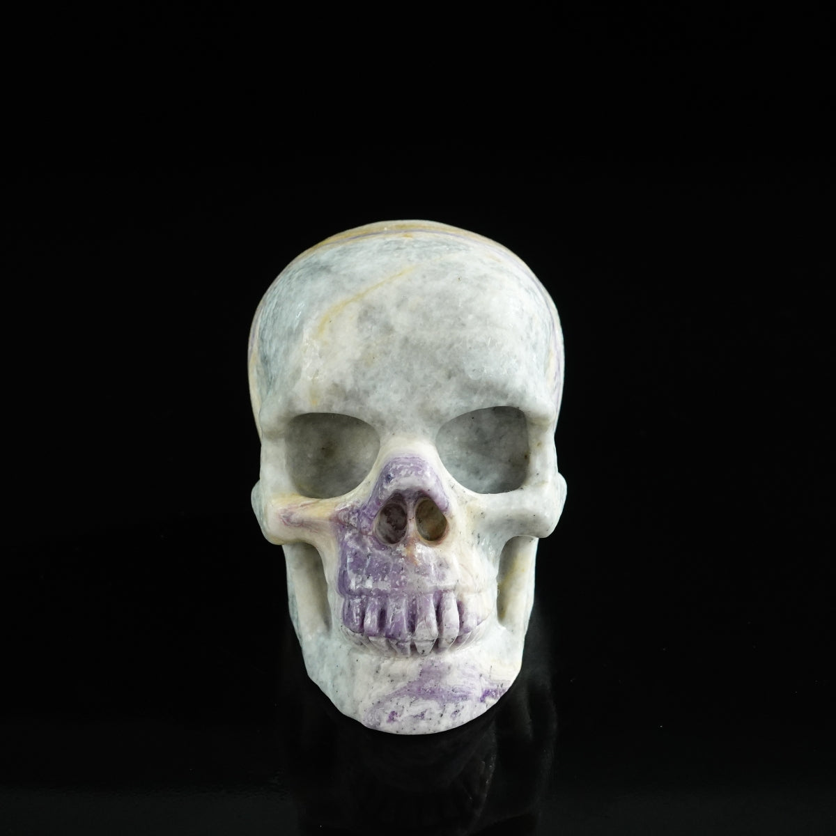 3.0" Purple Malachite Crystal Skull Carving - Unique Piece #PM05