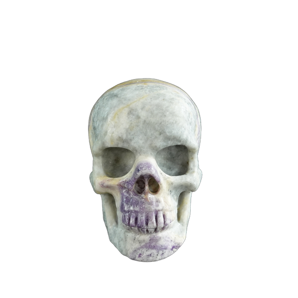 3.0" Purple Malachite Crystal Skull Carving - Unique Piece #PM05