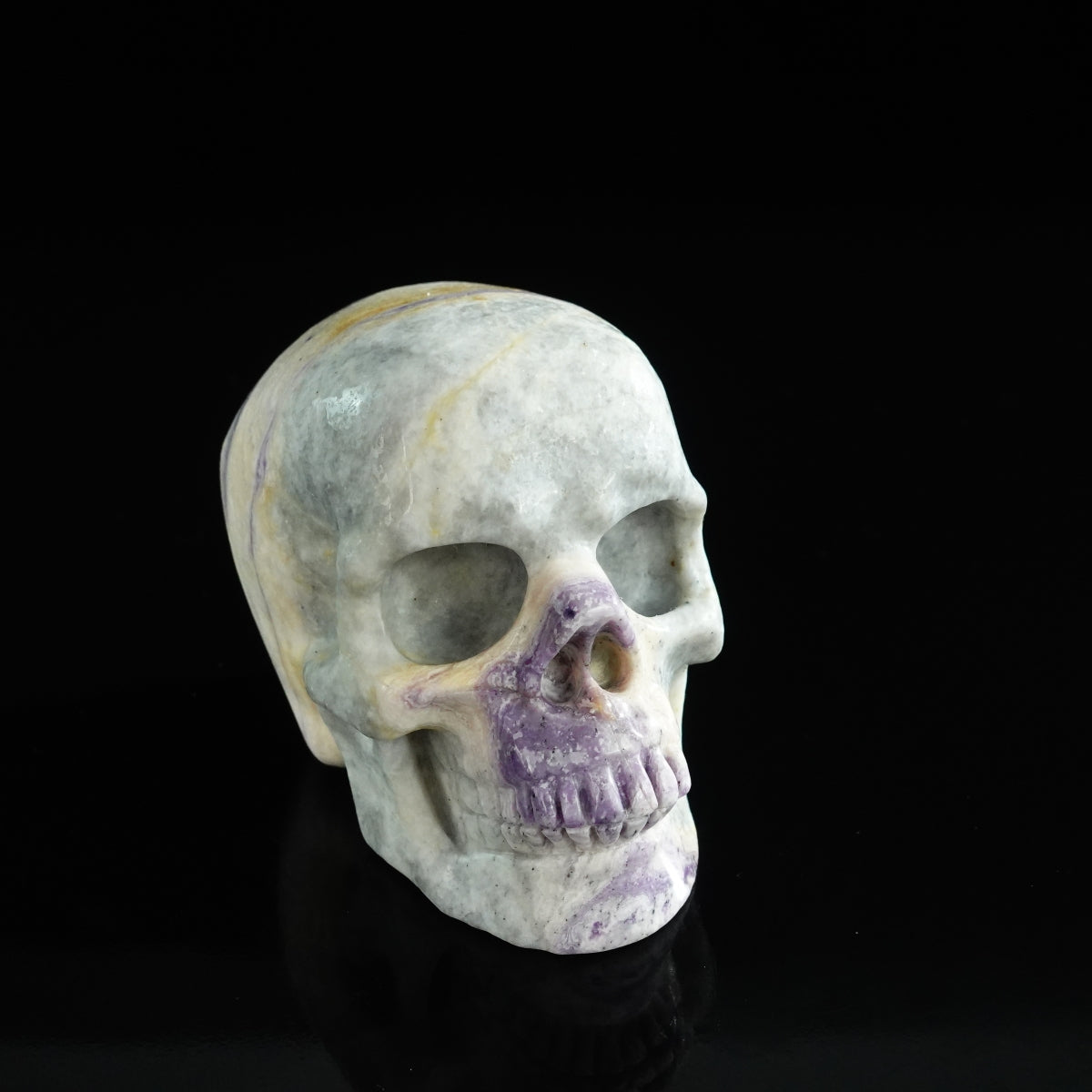 3.0" Purple Malachite Crystal Skull Carving - Unique Piece #PM05