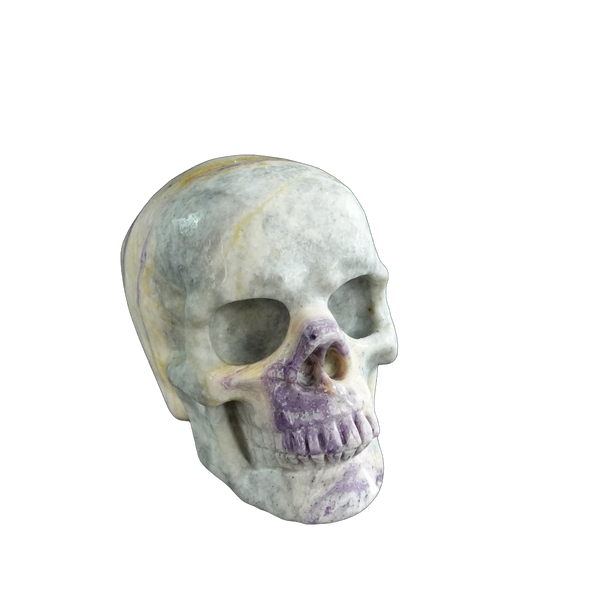 3.0" Purple Malachite Crystal Skull Carving - Unique Piece #PM05 - alternate view