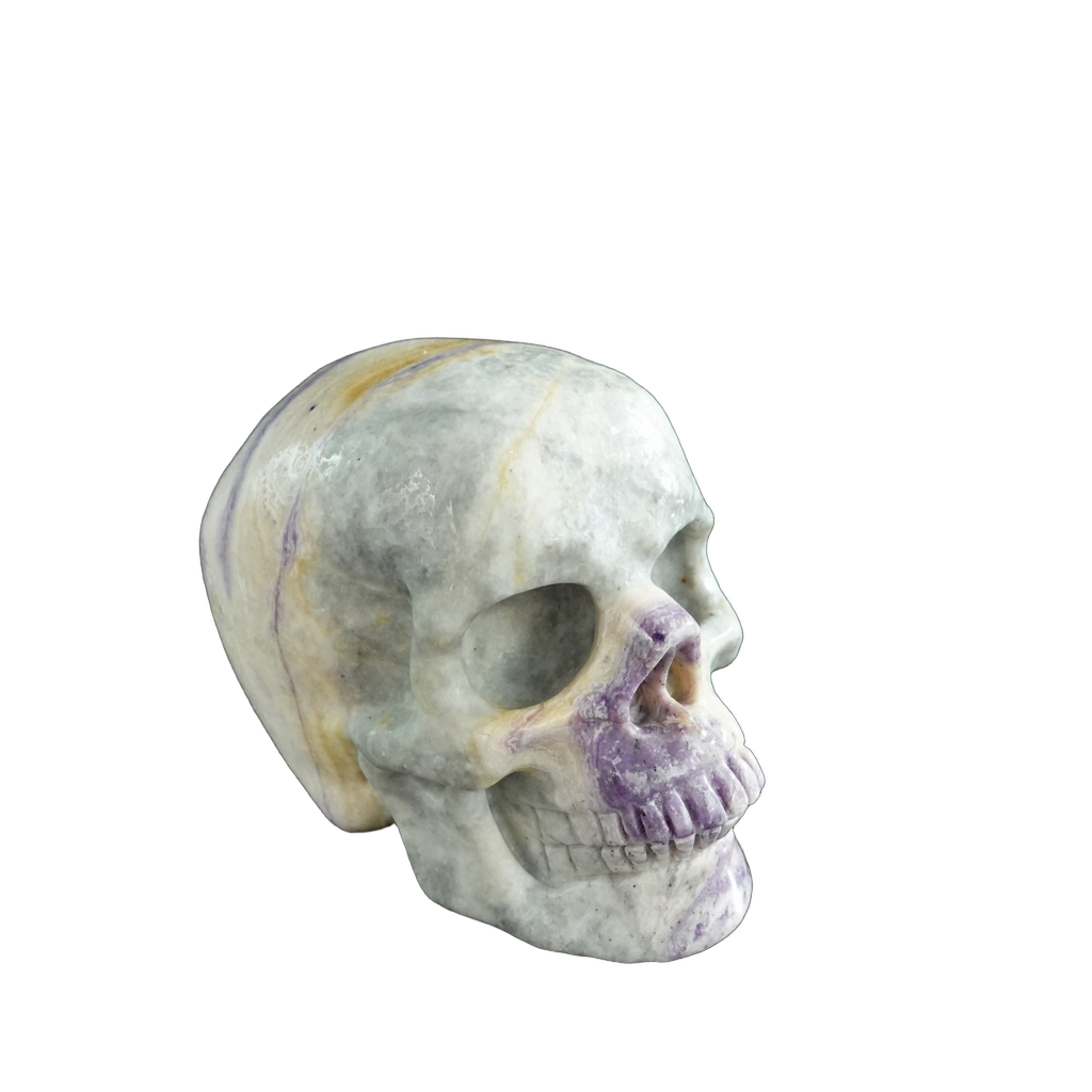 3.0" Purple Malachite Crystal Skull Carving - Unique Piece #PM05