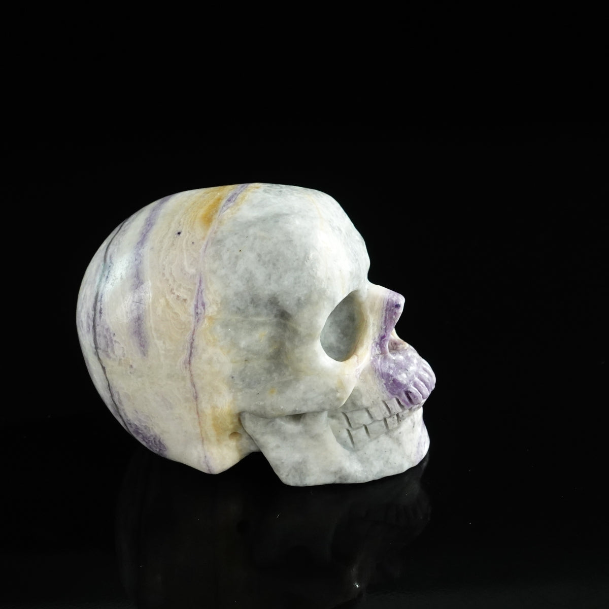 3.0" Purple Malachite Crystal Skull Carving - Unique Piece #PM05
