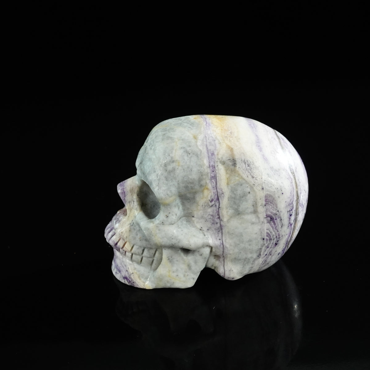 3.0" Purple Malachite Crystal Skull Carving - Unique Piece #PM05