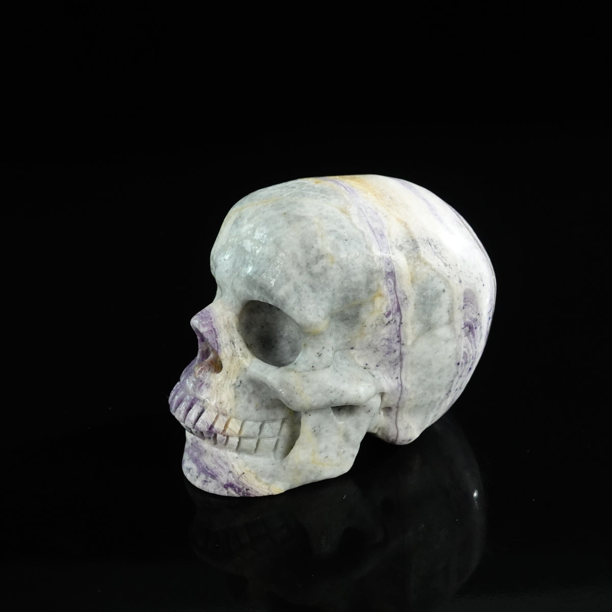 3.0" Purple Malachite Crystal Skull Carving - Unique Piece #PM05