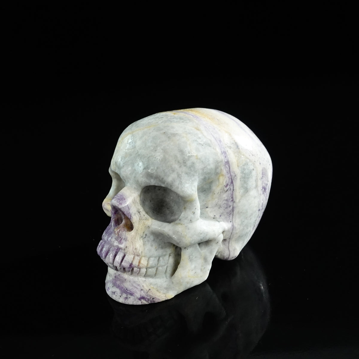 3.0" Purple Malachite Crystal Skull Carving - Unique Piece #PM05