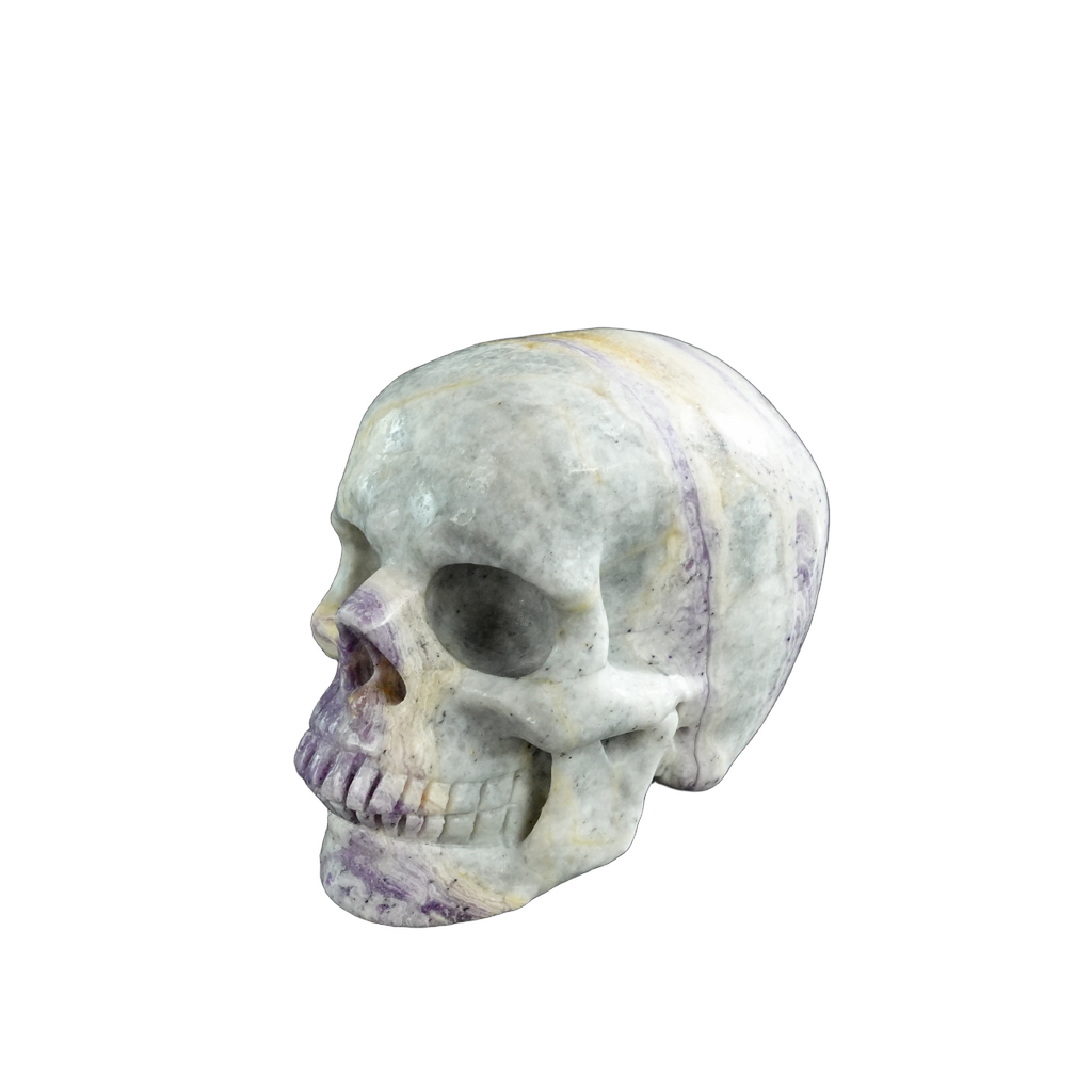 3.0" Purple Malachite Crystal Skull Carving - Unique Piece #PM05