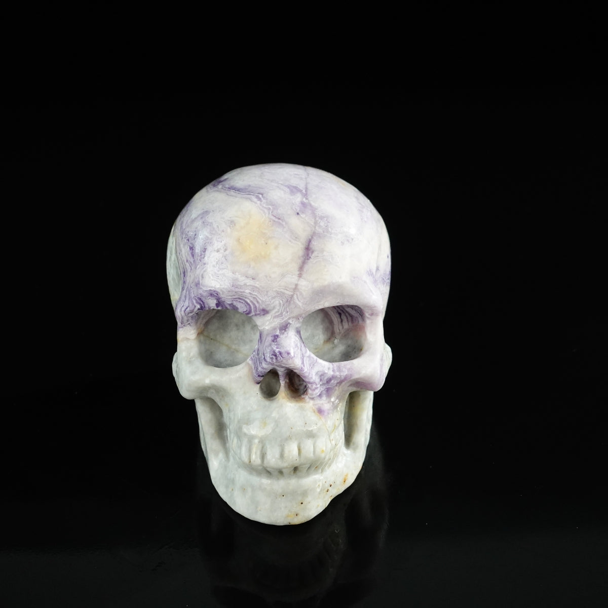 3.0" Purple Malachite Crystal Skull Carving - Unique Piece #PM06