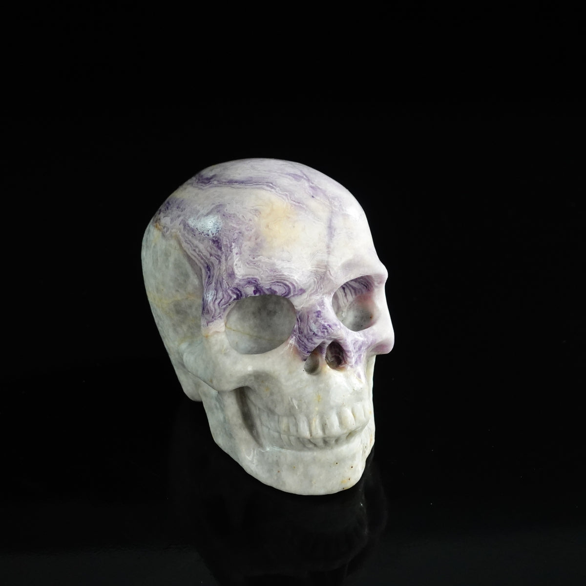 3.0" Purple Malachite Crystal Skull Carving - Unique Piece #PM06