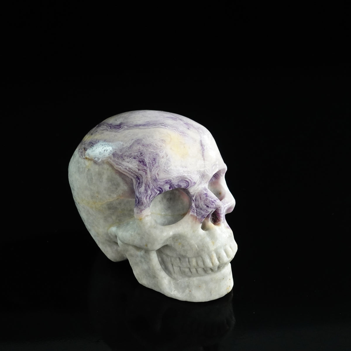 3.0" Purple Malachite Crystal Skull Carving - Unique Piece #PM06