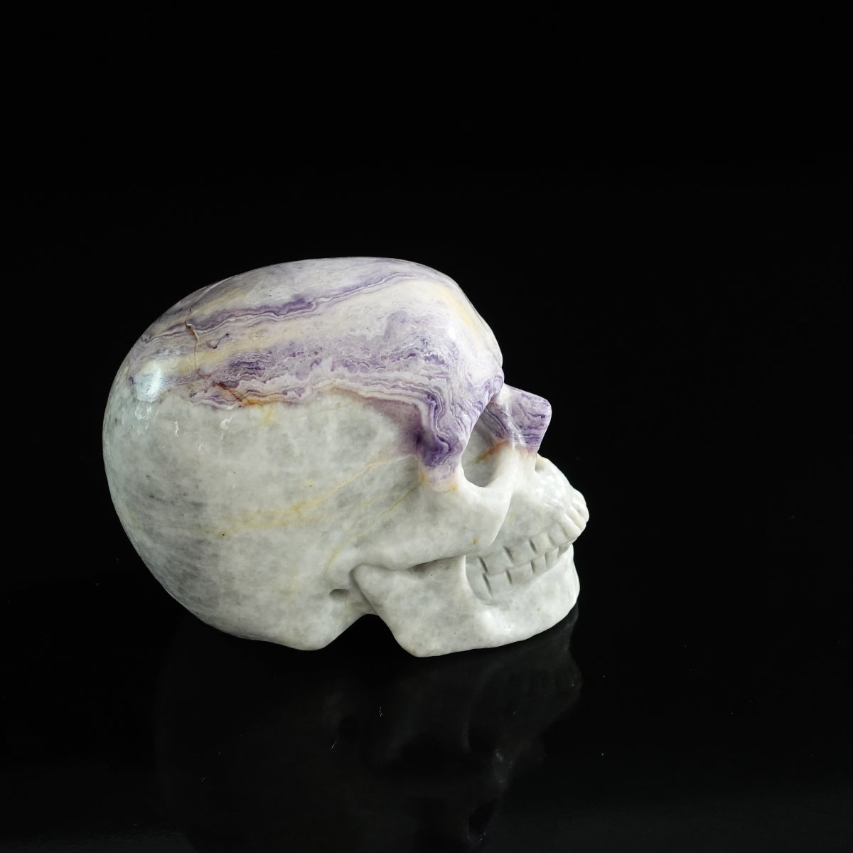 3.0" Purple Malachite Crystal Skull Carving - Unique Piece #PM06