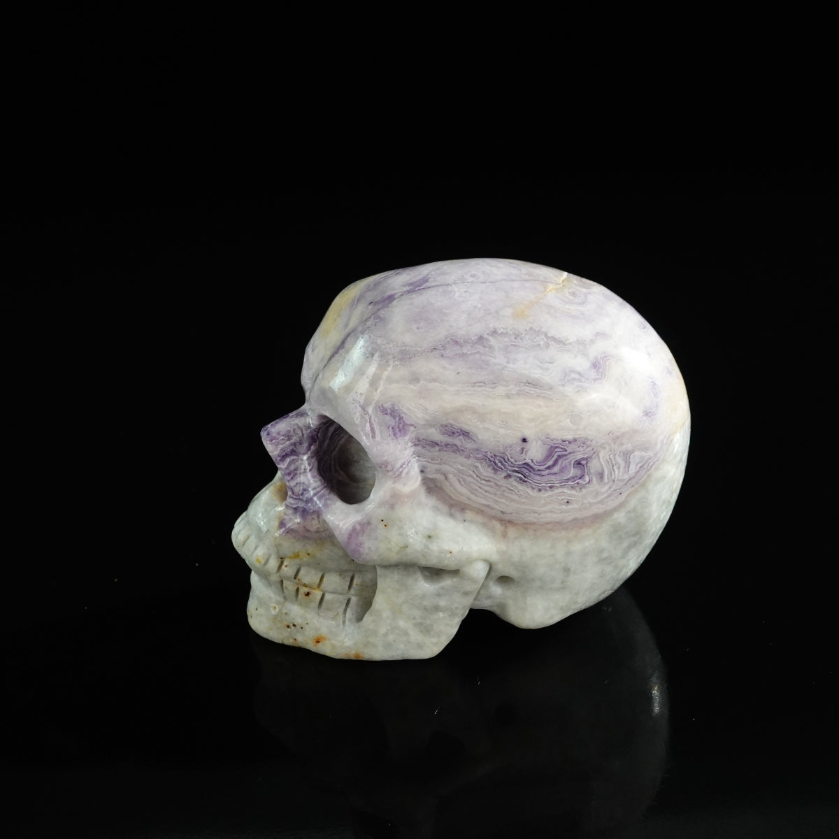 3.0" Purple Malachite Crystal Skull Carving - Unique Piece #PM06