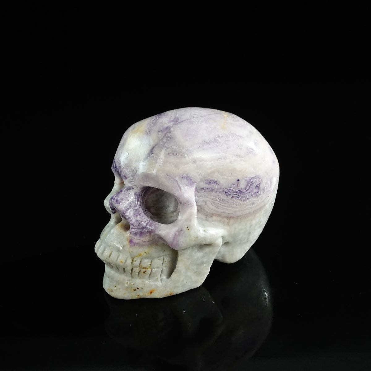 3.0" Purple Malachite Crystal Skull Carving - Unique Piece #PM06