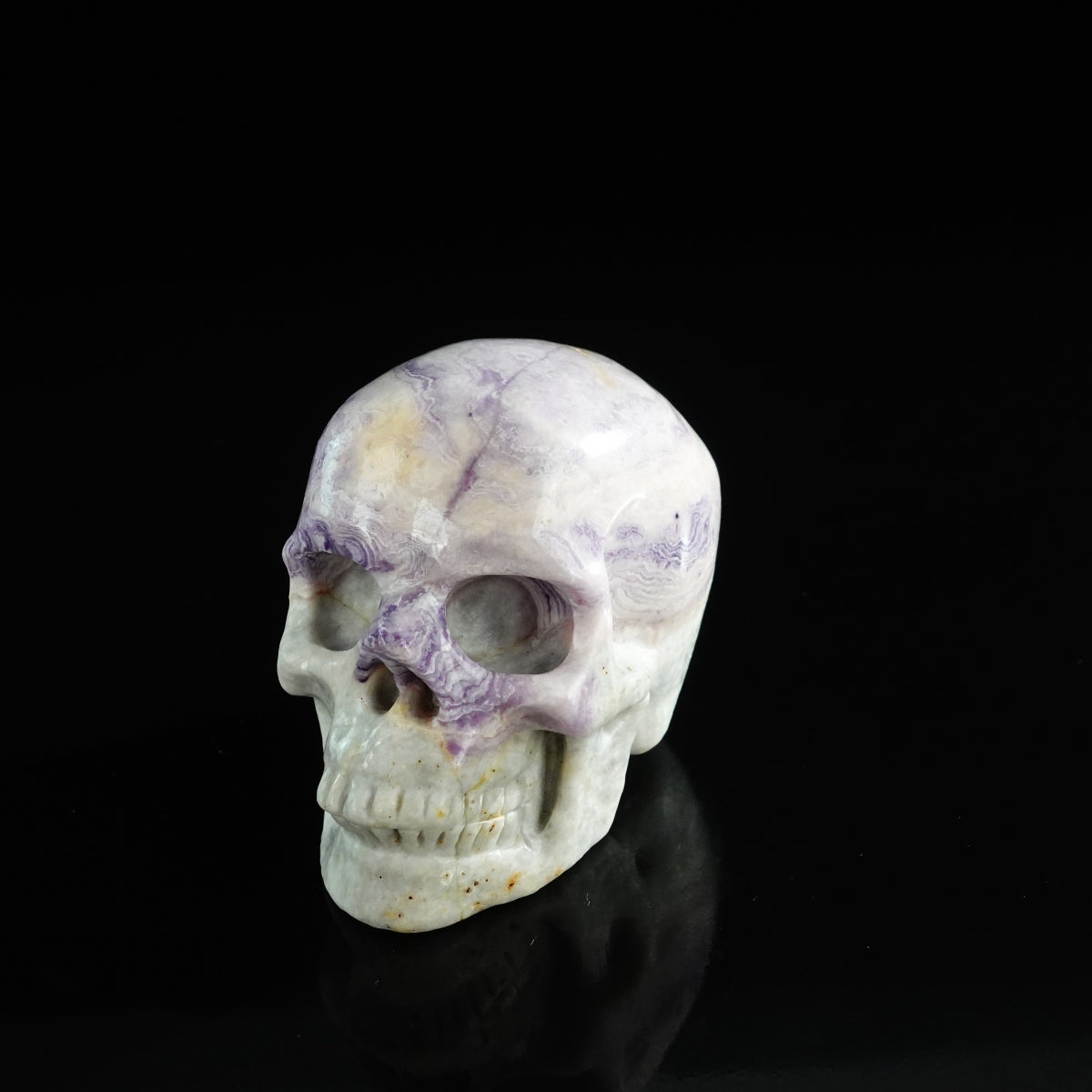 3.0" Purple Malachite Crystal Skull Carving - Unique Piece #PM06