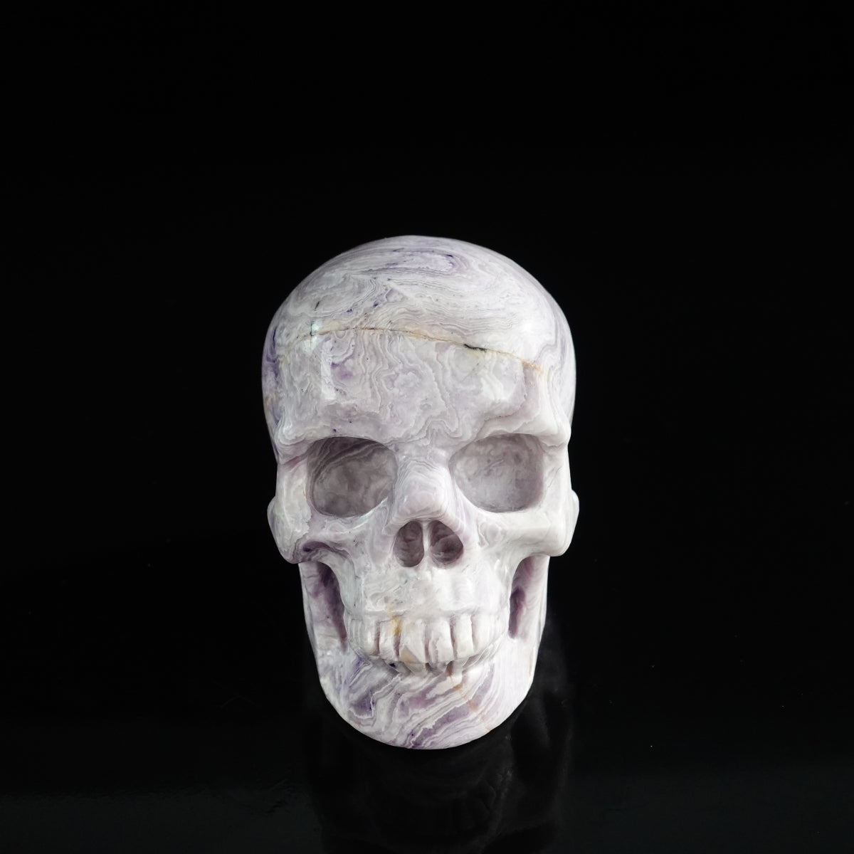 3.0" Purple Malachite Crystal Skull Carving - Unique Piece #PM07